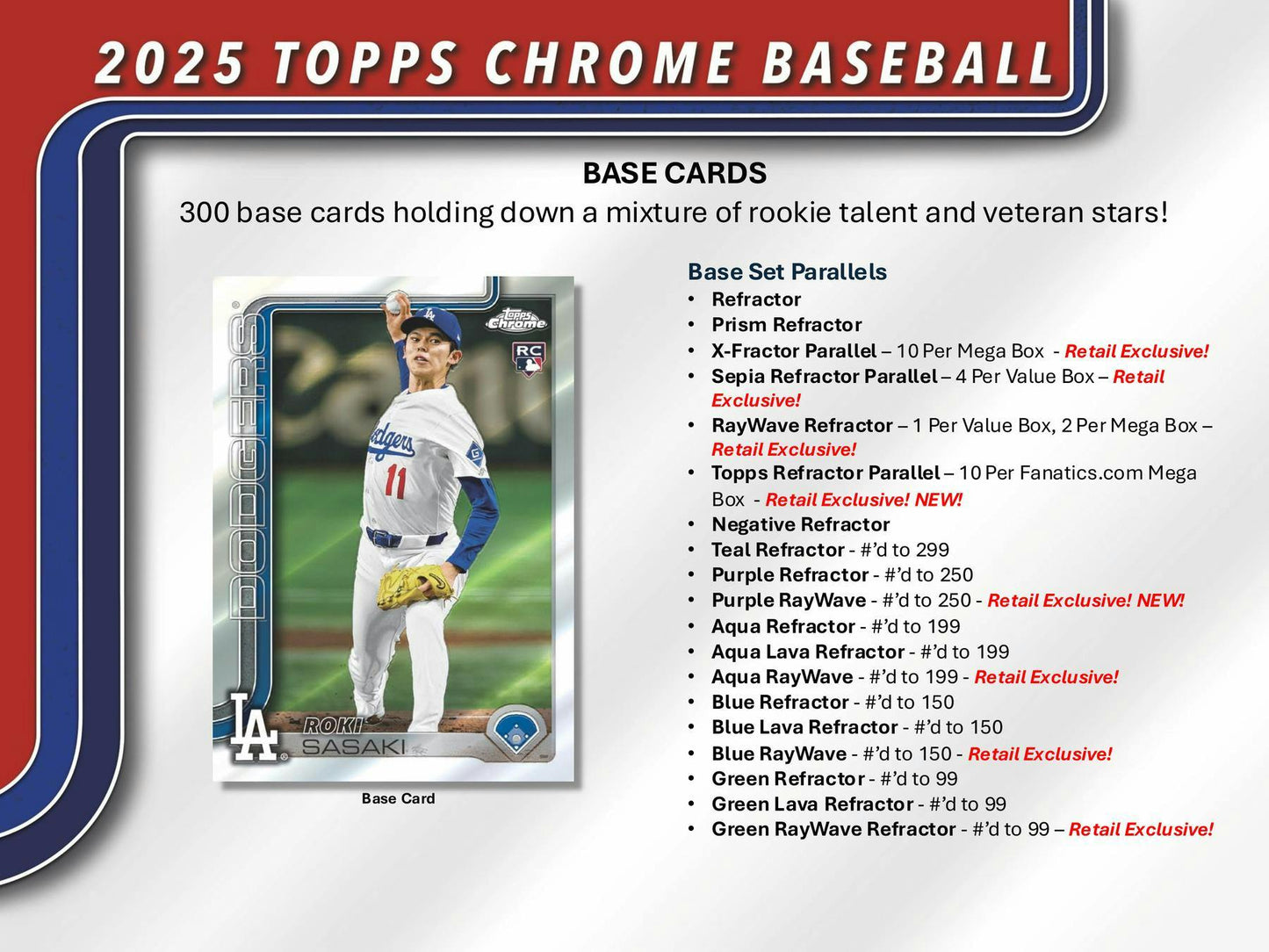 2025 Topps Chrome Baseball Mega Box | Columbia Sports Cards - Columbia Hobby - Sports Card Boxes - Toploaders - Card Savers