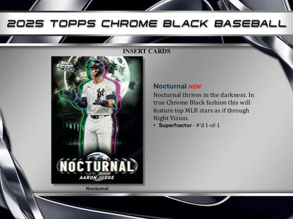 2025 Topps Chrome Black Baseball Hobby Box - Columbia Hobby - Sports Card Boxes - Toploaders - Card Savers