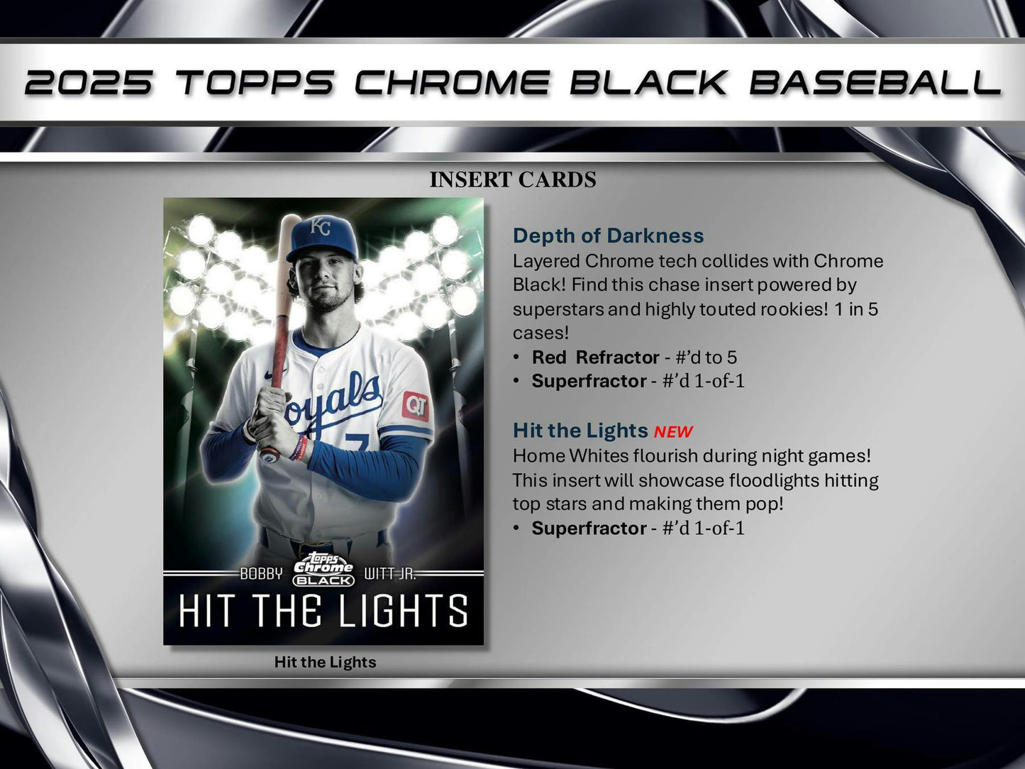 2025 Topps Chrome Black Baseball Hobby Box - Columbia Hobby - Sports Card Boxes - Toploaders - Card Savers