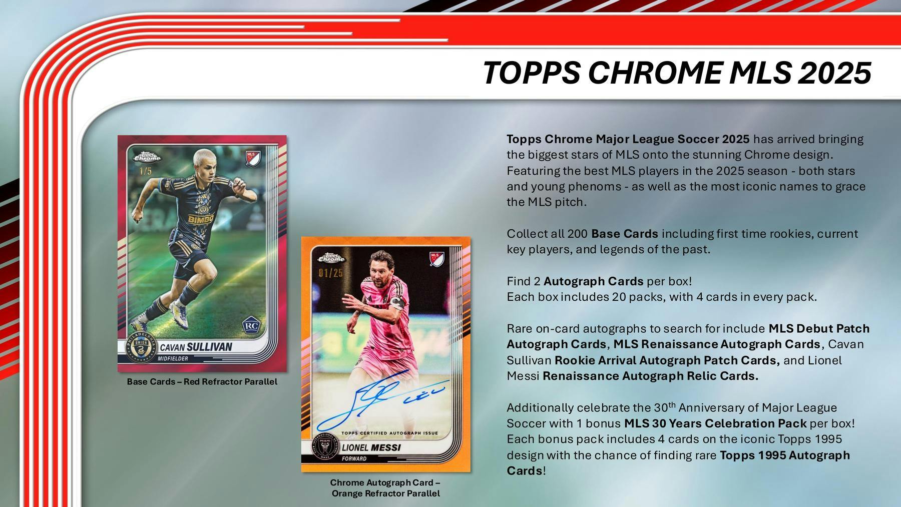 2025 Topps Chrome MLS Hobby Box | Columbia Sports Cards - Columbia Hobby - Sports Card Boxes - Toploaders - Card Savers