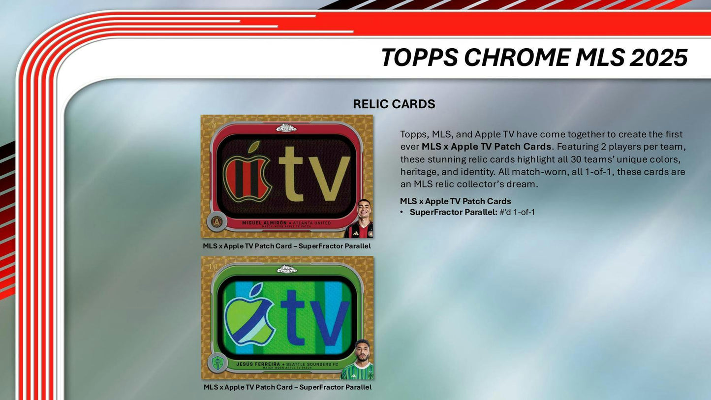 2025 Topps Chrome MLS Hobby Box | Columbia Sports Cards - Columbia Hobby - Sports Card Boxes - Toploaders - Card Savers