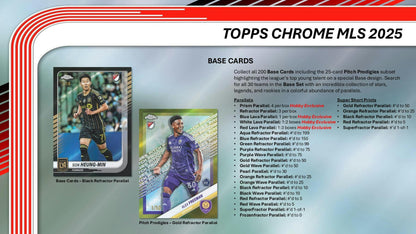 2025 Topps Chrome MLS Hobby Box | Columbia Sports Cards - Columbia Hobby - Sports Card Boxes - Toploaders - Card Savers