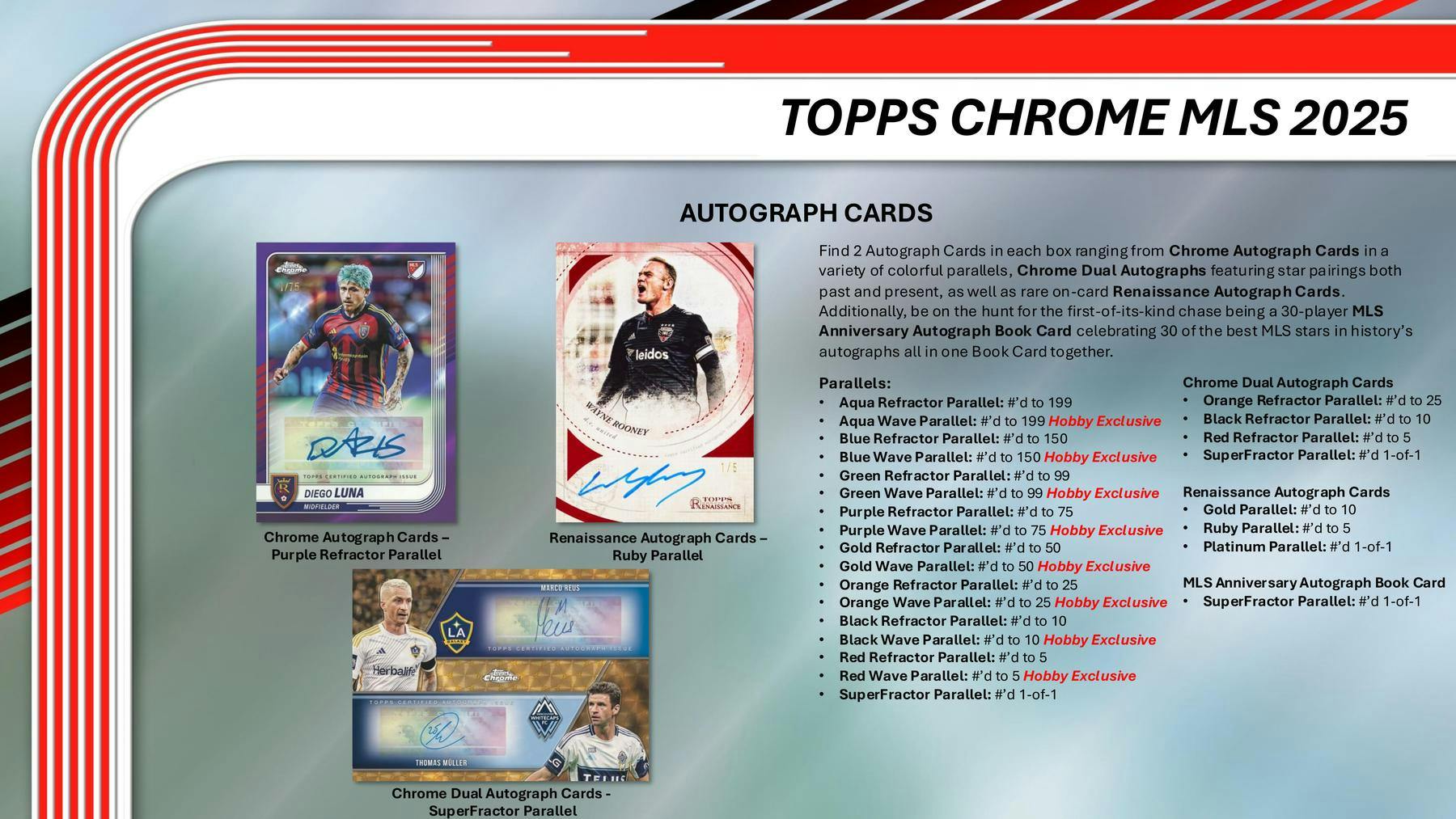 2025 Topps Chrome MLS Hobby Box | Columbia Sports Cards - Columbia Hobby - Sports Card Boxes - Toploaders - Card Savers
