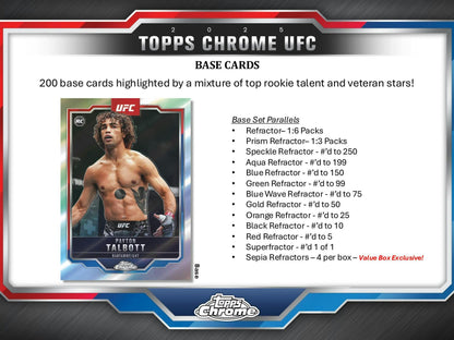 2025 Topps Chrome UFC 6 - Pack Blaster Box - Columbia Hobby - Sports Card Boxes - Toploaders - Card Savers