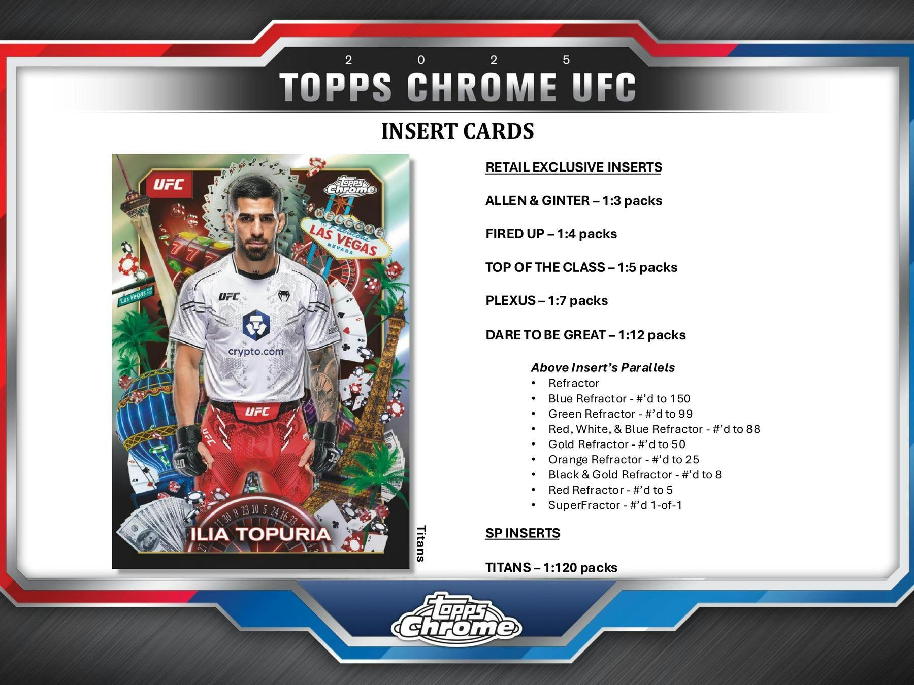2025 Topps Chrome UFC 6 - Pack Blaster Box - Columbia Hobby - Sports Card Boxes - Toploaders - Card Savers