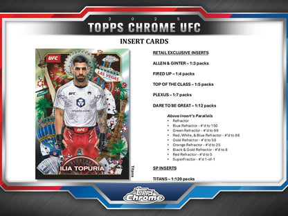 2025 Topps Chrome UFC 6 - Pack Blaster Box - Columbia Hobby - Sports Card Boxes - Toploaders - Card Savers