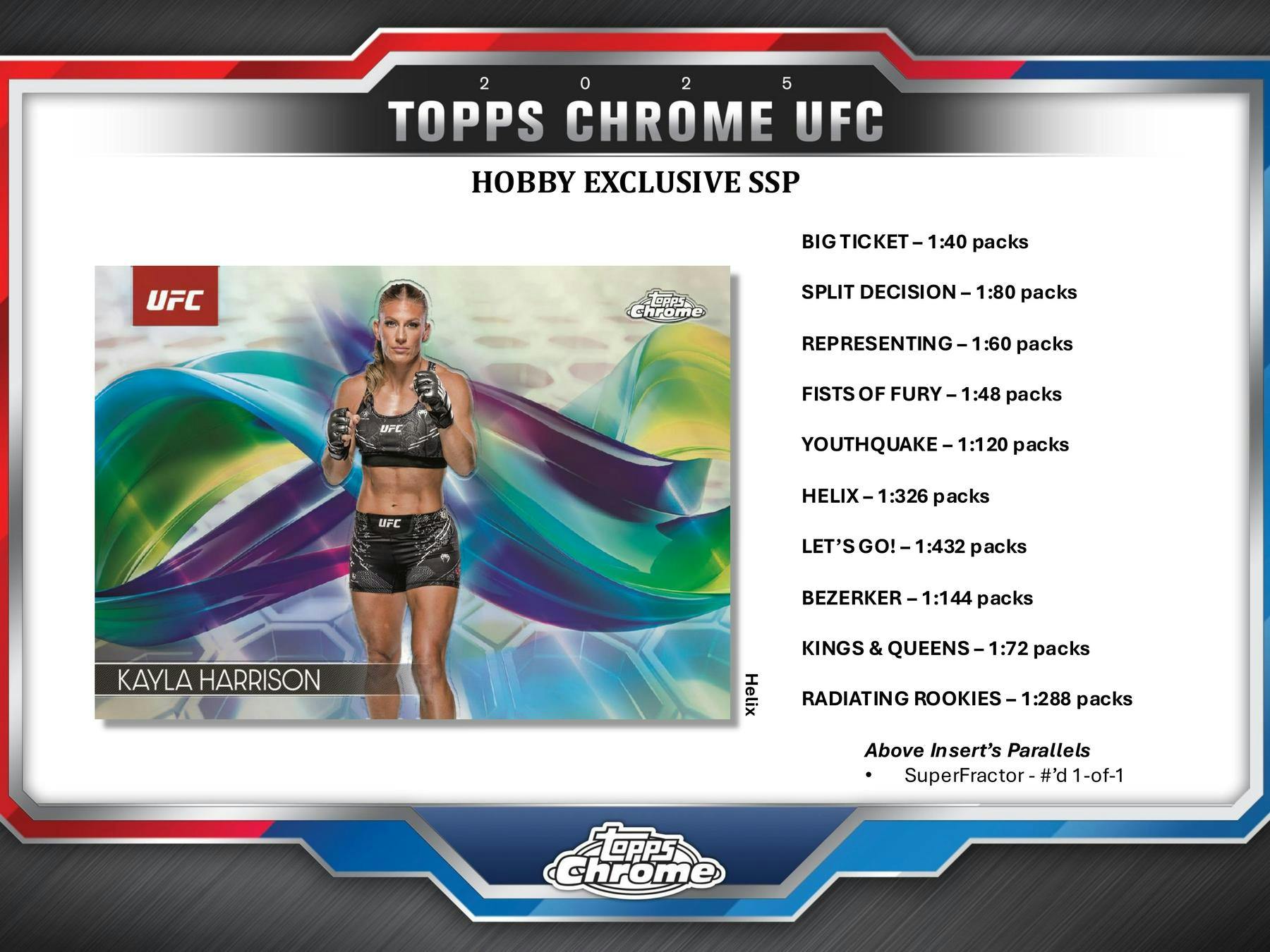 2025 Topps Chrome UFC Hobby Box - Columbia Hobby - Sports Card Boxes - Toploaders - Card Savers