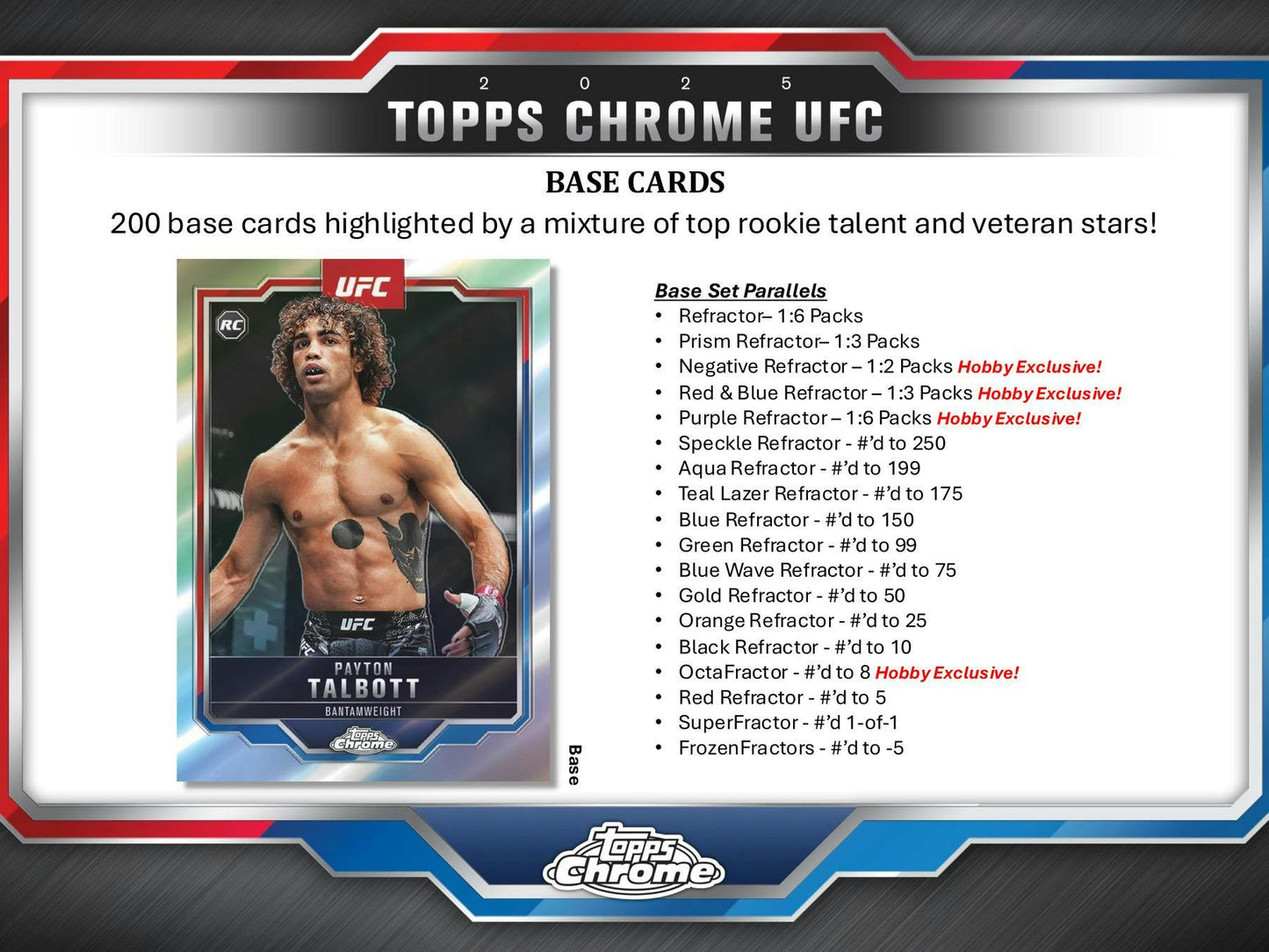 2025 Topps Chrome UFC Hobby Box - Columbia Hobby - Sports Card Boxes - Toploaders - Card Savers