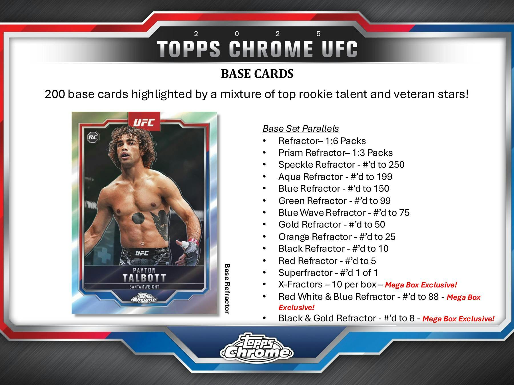 2025 Topps Chrome UFC Mega Box - Columbia Hobby - Sports Card Boxes - Toploaders - Card Savers