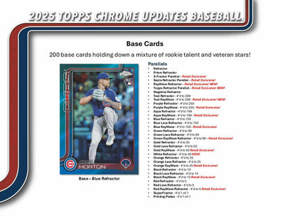 2025 Topps Chrome Update Series Baseball 7 - Pack Blaster Box | Columbia Sports Cards - Columbia Hobby - Sports Card Boxes - Toploaders - Card Savers