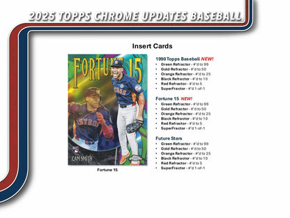 2025 Topps Chrome Update Series Baseball 7 - Pack Blaster Box | Columbia Sports Cards - Columbia Hobby - Sports Card Boxes - Toploaders - Card Savers