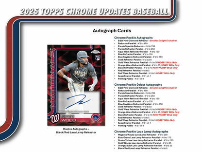 2025 Topps Chrome Update Series Baseball Breaker Delight Box | Columbia Sports Cards - Columbia Hobby - Sports Card Boxes - Toploaders - Card Savers