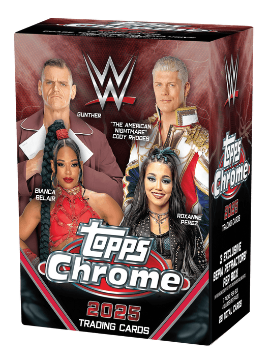 2025 Topps Chrome WWE Blaster Box - Columbia Hobby - Sports Card Boxes - Toploaders - Card Savers
