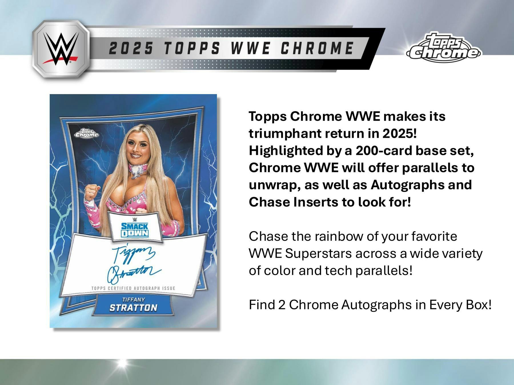 2025 Topps Chrome WWE Wrestling Hobby Box - Columbia Hobby - Sports Card Boxes - Toploaders - Card Savers