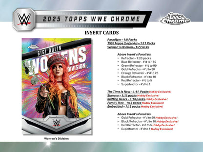 2025 Topps Chrome WWE Wrestling Hobby Box - Columbia Hobby - Sports Card Boxes - Toploaders - Card Savers