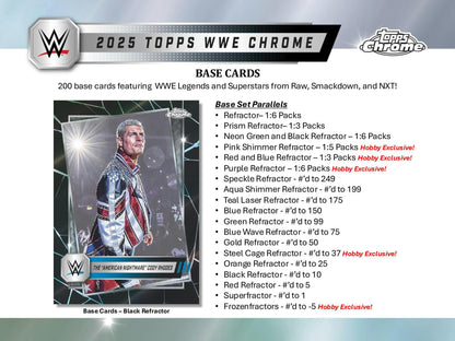 2025 Topps Chrome WWE Wrestling Hobby Box - Columbia Hobby - Sports Card Boxes - Toploaders - Card Savers