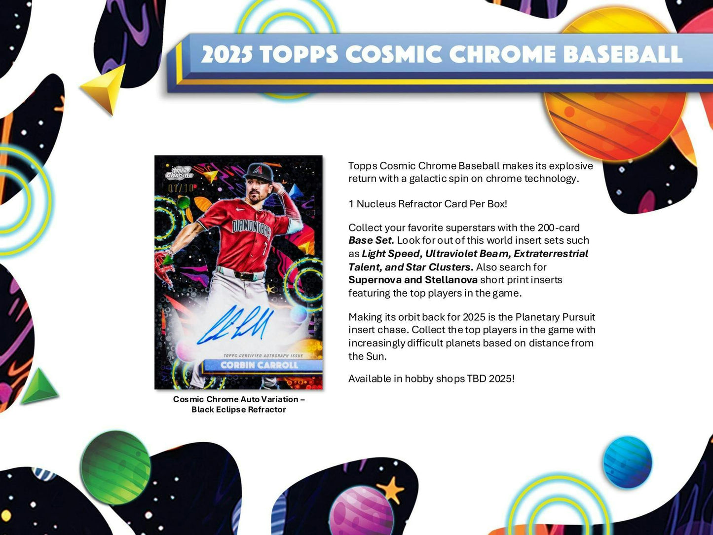 2025 Topps Cosmic Chrome Baseball Hobby Box | Columbia Sports Cards - Columbia Hobby - Sports Card Boxes - Toploaders - Card Savers