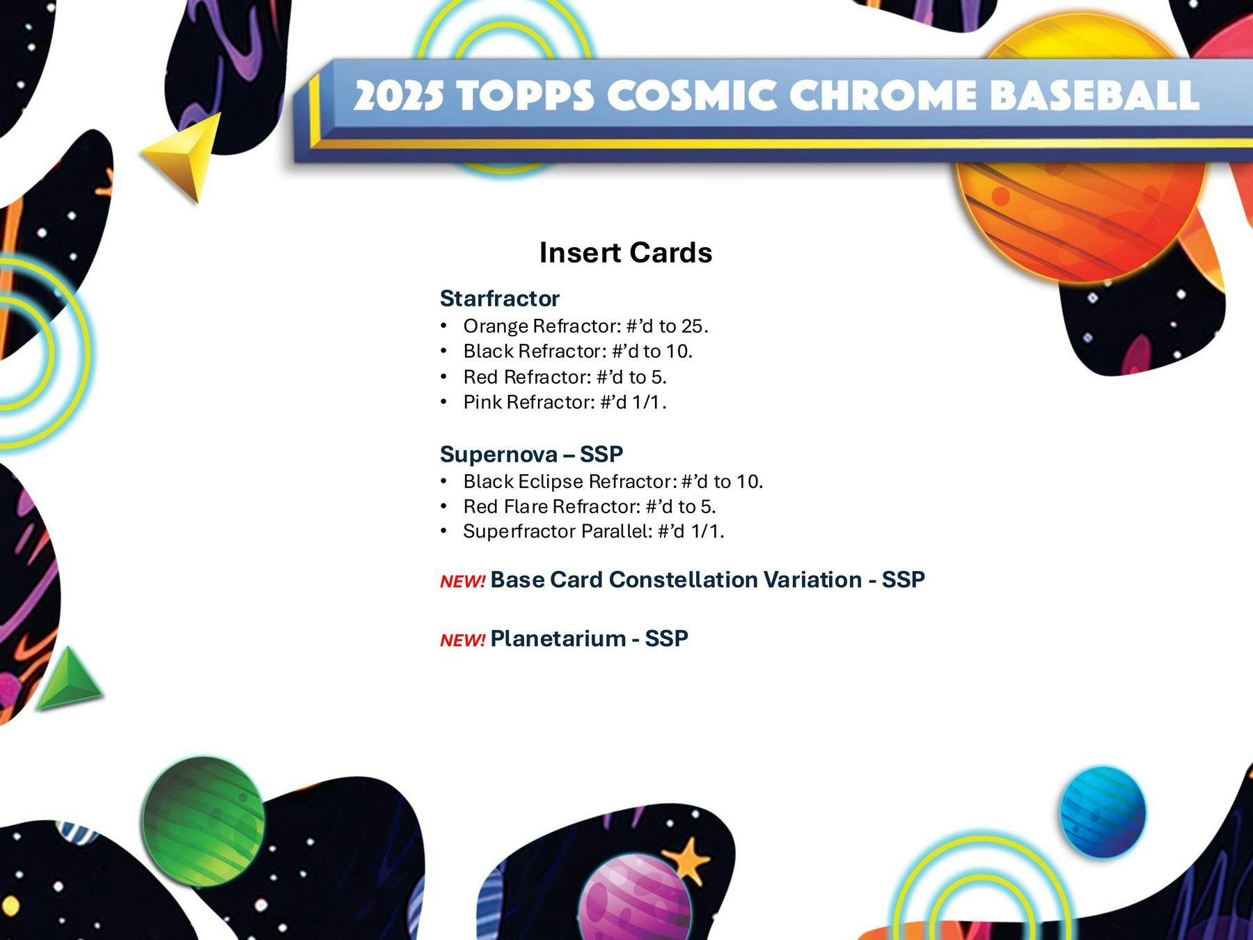 2025 Topps Cosmic Chrome Baseball Hobby Box | Columbia Sports Cards - Columbia Hobby - Sports Card Boxes - Toploaders - Card Savers