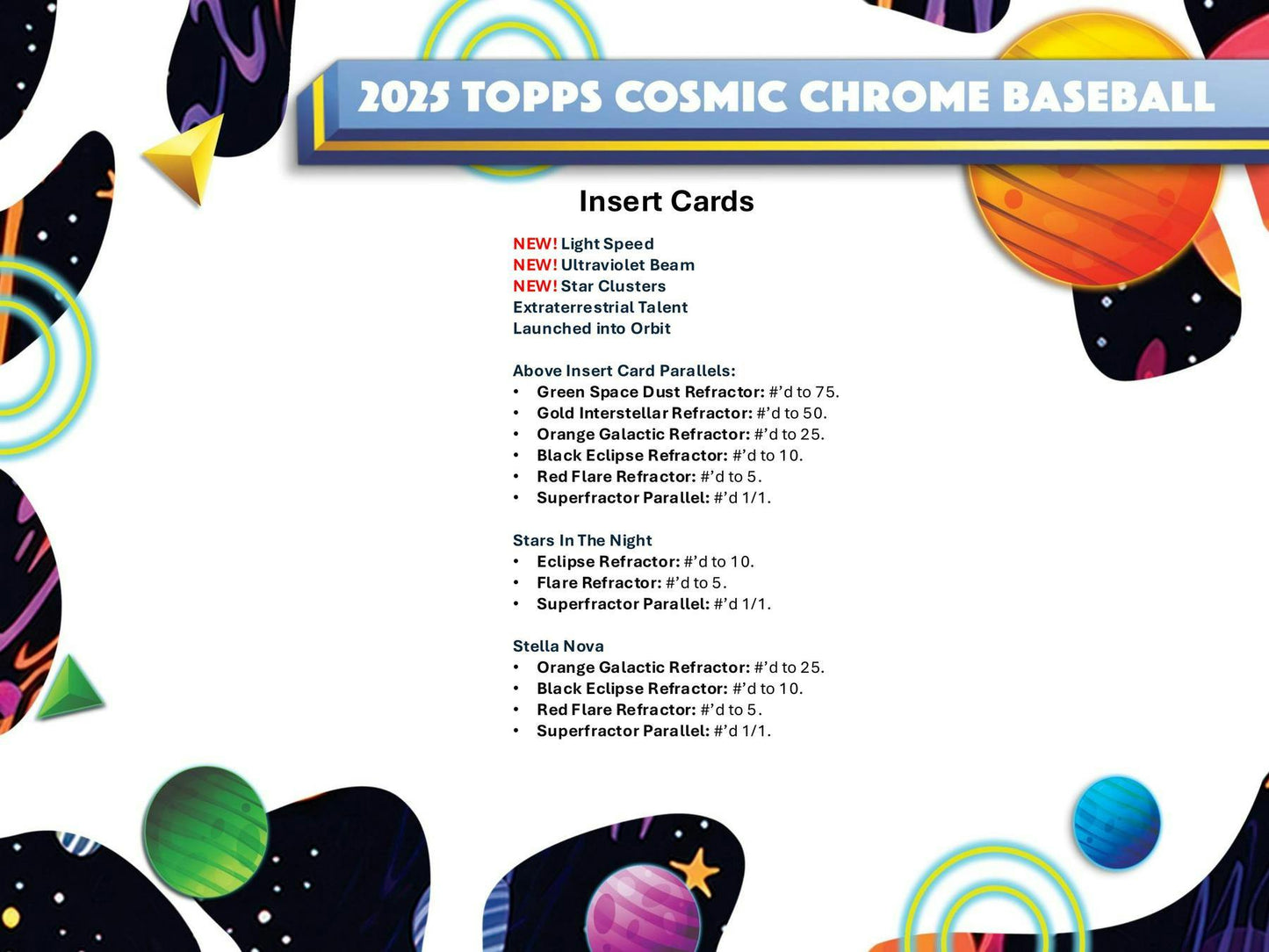 2025 Topps Cosmic Chrome Baseball Hobby Box | Columbia Sports Cards - Columbia Hobby - Sports Card Boxes - Toploaders - Card Savers