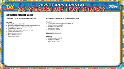2025 Topps Crystal 30 Years of Toy Story Hobby Box | Columbia Sports Cards - Columbia Hobby - Sports Card Boxes - Toploaders - Card Savers