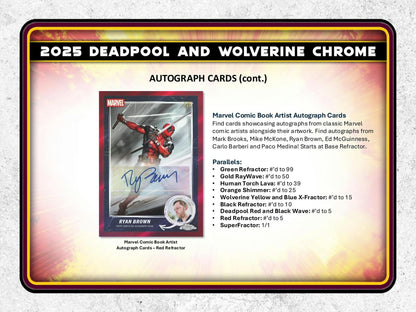 2025 Topps Deadpool Chrome Hobby Box | Columbia Sports Cards - Columbia Hobby - Sports Card Boxes - Toploaders - Card Savers