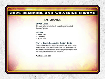 2025 Topps Deadpool Chrome Hobby Box | Columbia Sports Cards - Columbia Hobby - Sports Card Boxes - Toploaders - Card Savers