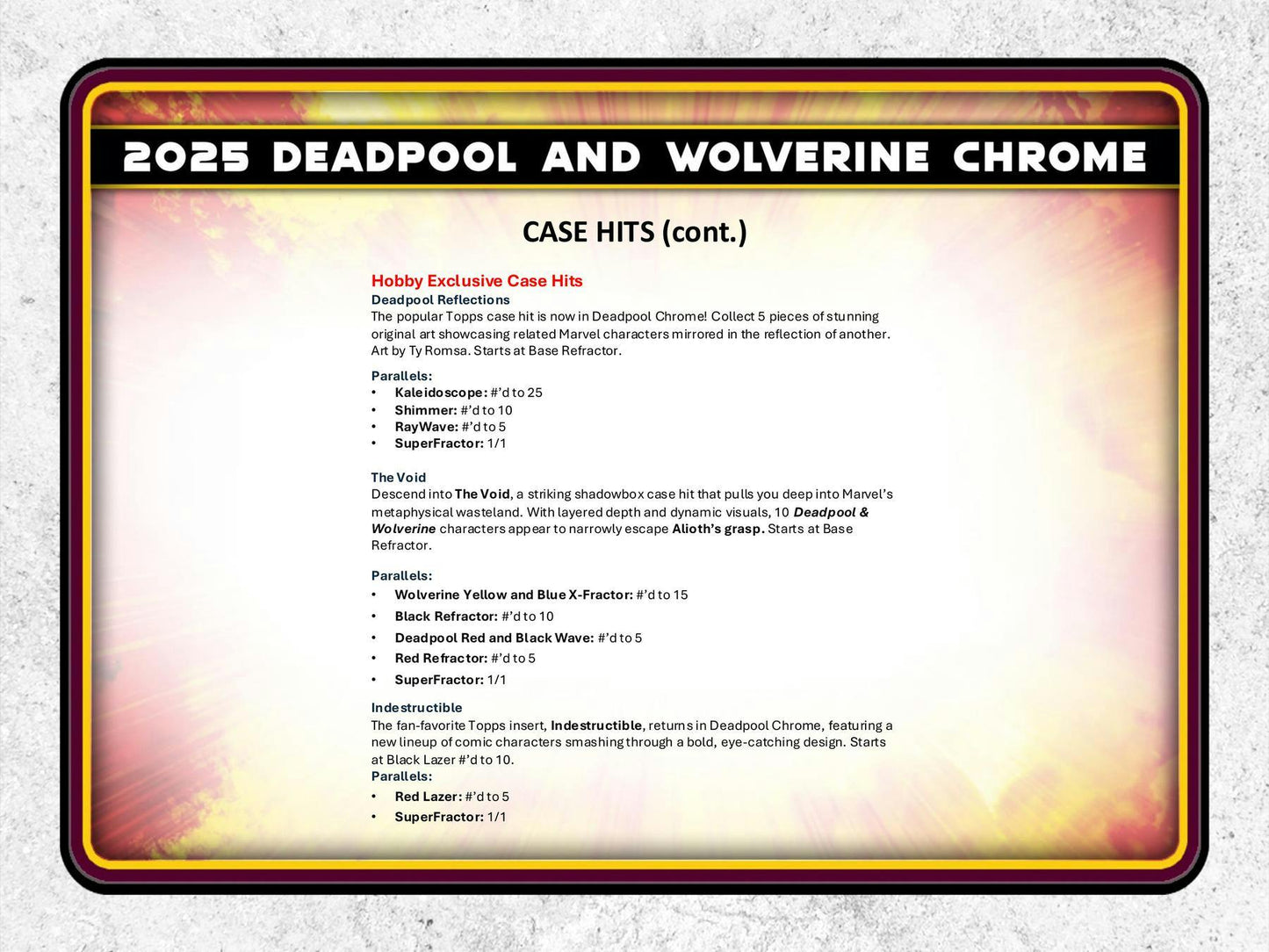 2025 Topps Deadpool Chrome Hobby Box | Columbia Sports Cards - Columbia Hobby - Sports Card Boxes - Toploaders - Card Savers