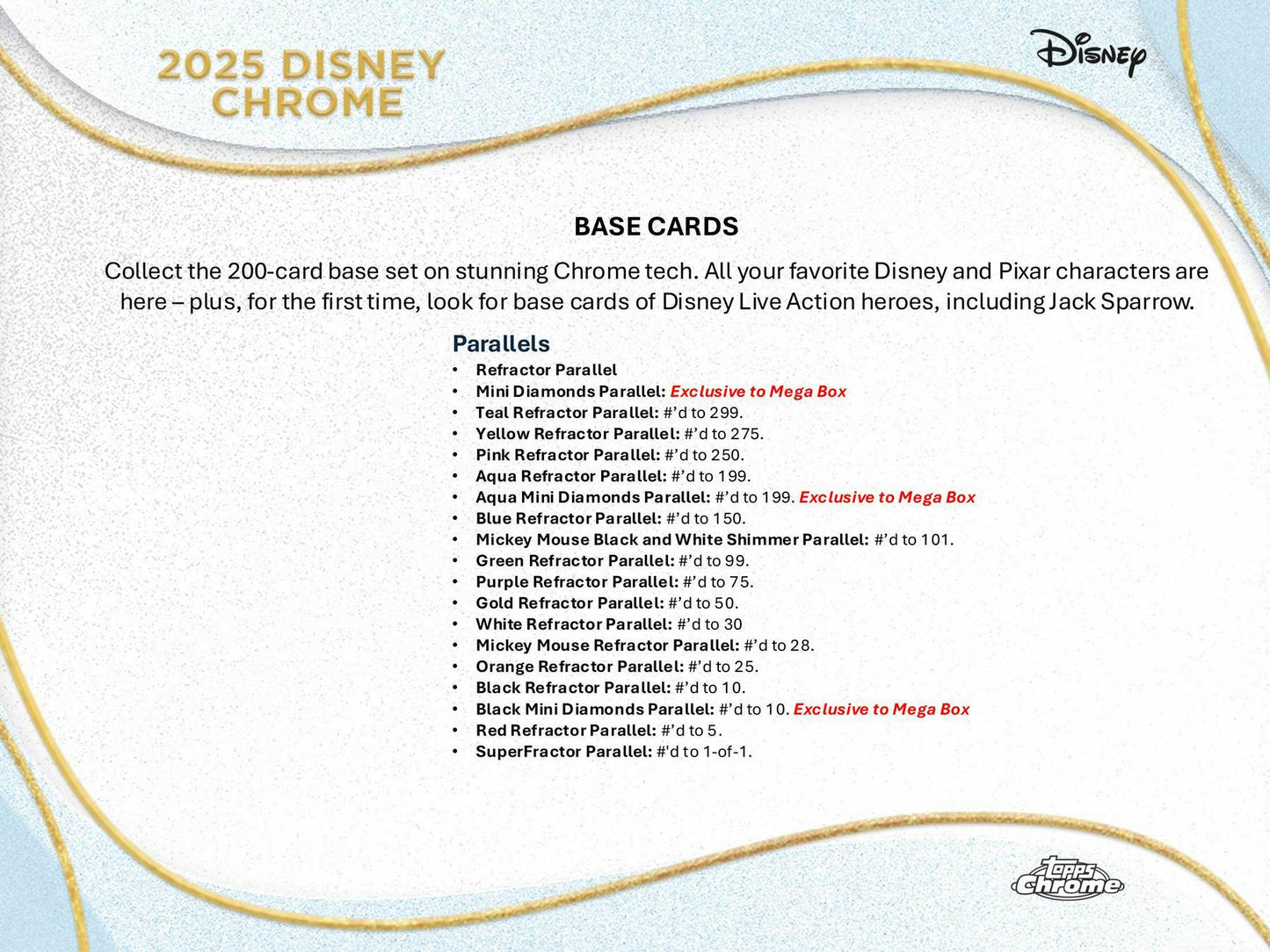 2025 Topps Disney Chrome Mega Box | Columbia Sports Cards - Columbia Hobby - Sports Card Boxes - Toploaders - Card Savers