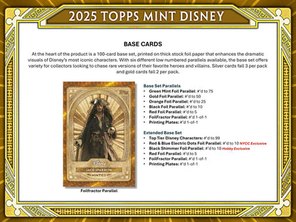 2025 Topps Disney Mint Hobby Box | Columbia Sports Cards - Columbia Hobby - Sports Card Boxes - Toploaders - Card Savers