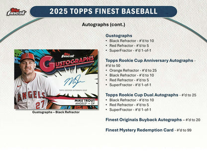 2025 Topps Finest Baseball Hobby Box | Columbia Sports Cards - Columbia Hobby - Sports Card Boxes - Toploaders - Card Savers