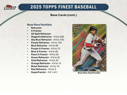 2025 Topps Finest Baseball Hobby Box | Columbia Sports Cards - Columbia Hobby - Sports Card Boxes - Toploaders - Card Savers