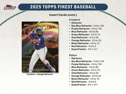 2025 Topps Finest Baseball Hobby Box | Columbia Sports Cards - Columbia Hobby - Sports Card Boxes - Toploaders - Card Savers