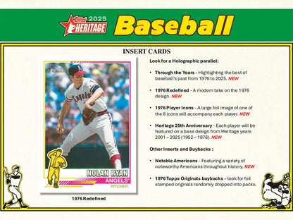 2025 Topps Heritage Baseball 8 - Pack Blaster Box - Columbia Hobby - Sports Card Boxes - Toploaders - Card Savers