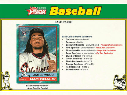 2025 Topps Heritage Baseball Mega Box - Columbia Hobby - Sports Card Boxes - Toploaders - Card Savers