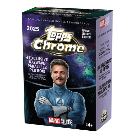 2025 Topps Marvel Studios Chrome Blaster Box | Columbia Sports Cards - Columbia Hobby - Sports Card Boxes - Toploaders - Card Savers