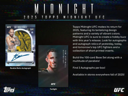 2025 Topps Midnight UFC Hobby Box | Columbia Sports Cards - Columbia Hobby - Sports Card Boxes - Toploaders - Card Savers