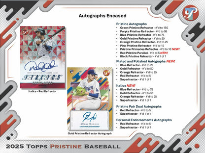 2025 Topps Pristine Baseball Hobby Box | Columbia Sports Cards PRESALE - Columbia Hobby - Sports Card Boxes - Toploaders - Card Savers