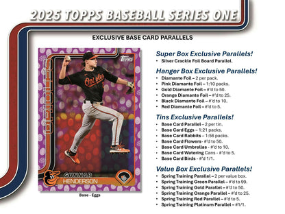 2025 Topps Series 1 Baseball Retail 20 - Pack Box - Columbia Hobby - Sports Card Boxes - Toploaders - Card Savers