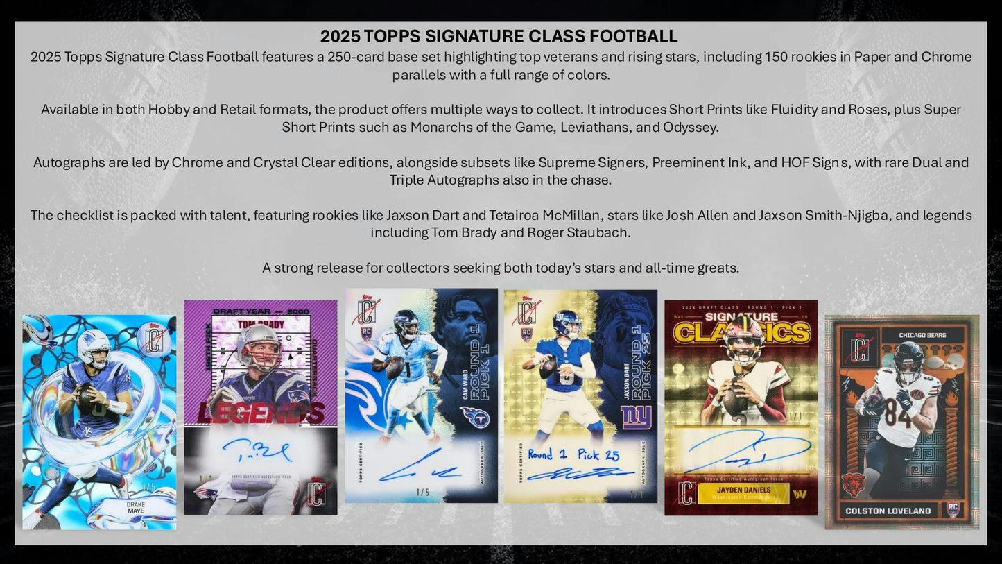 2025 Topps Signature Class Football Mega Box | Columbia Sports Cards - Columbia Sports Cards