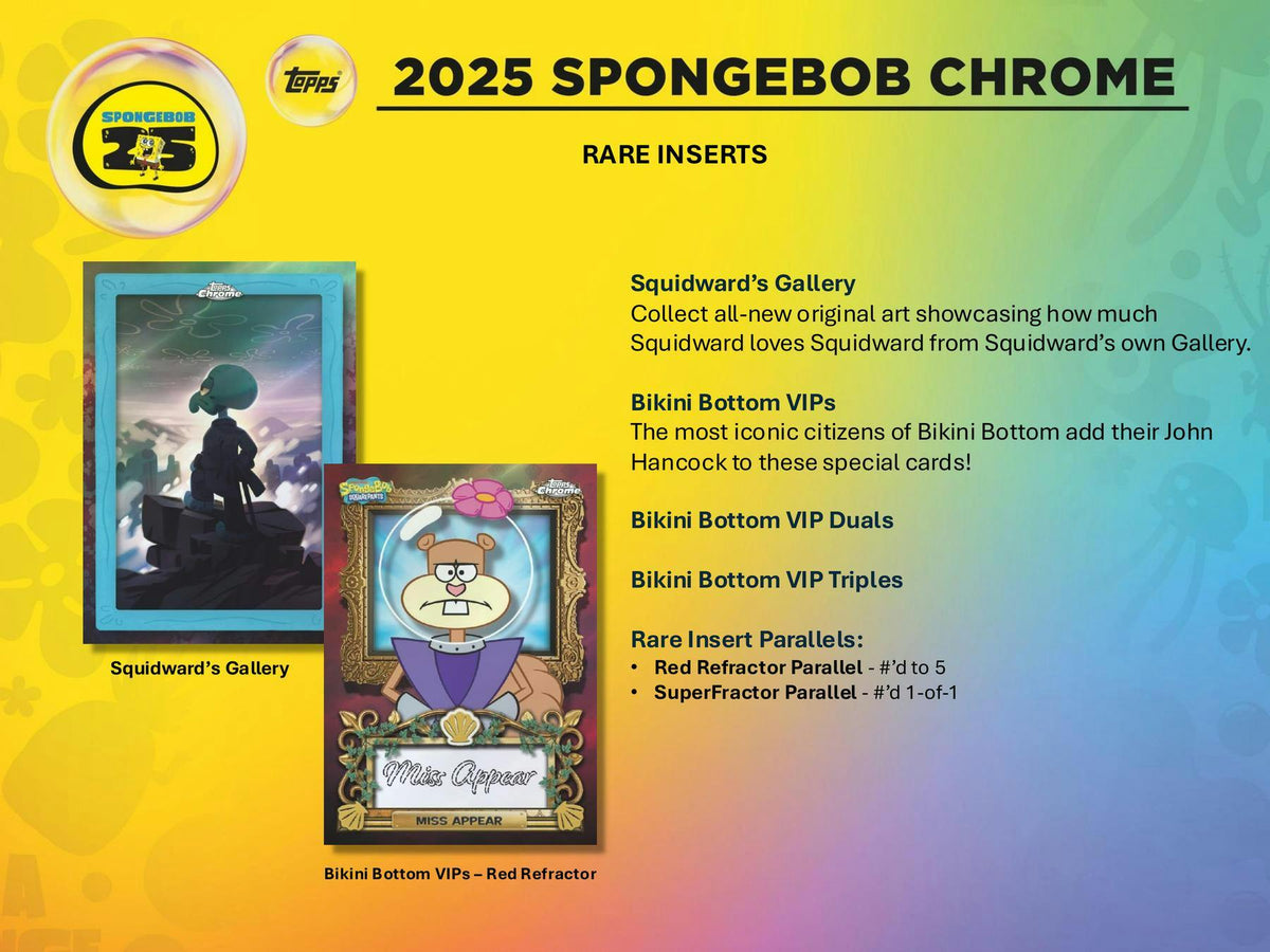 2025 Topps Chrome SpongeBob Squarepants 25th Anniversary 7-Pack Blaste – Columbia Sports Cards