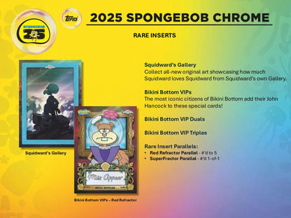 2025 Topps SpongeBob Chrome 25th Anniversary 7 - Pack Blaster Box | Columbia Sports Cards - Columbia Hobby - Sports Card Boxes - Toploaders - Card Savers