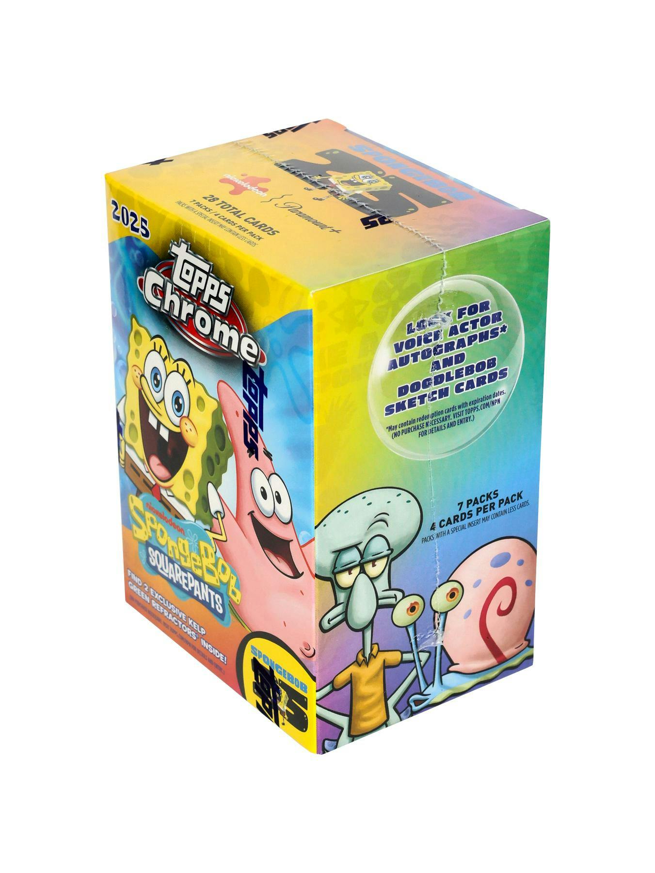2025 Topps SpongeBob Chrome 25th Anniversary 7 - Pack Blaster Box | Columbia Sports Cards - Columbia Hobby - Sports Card Boxes - Toploaders - Card Savers