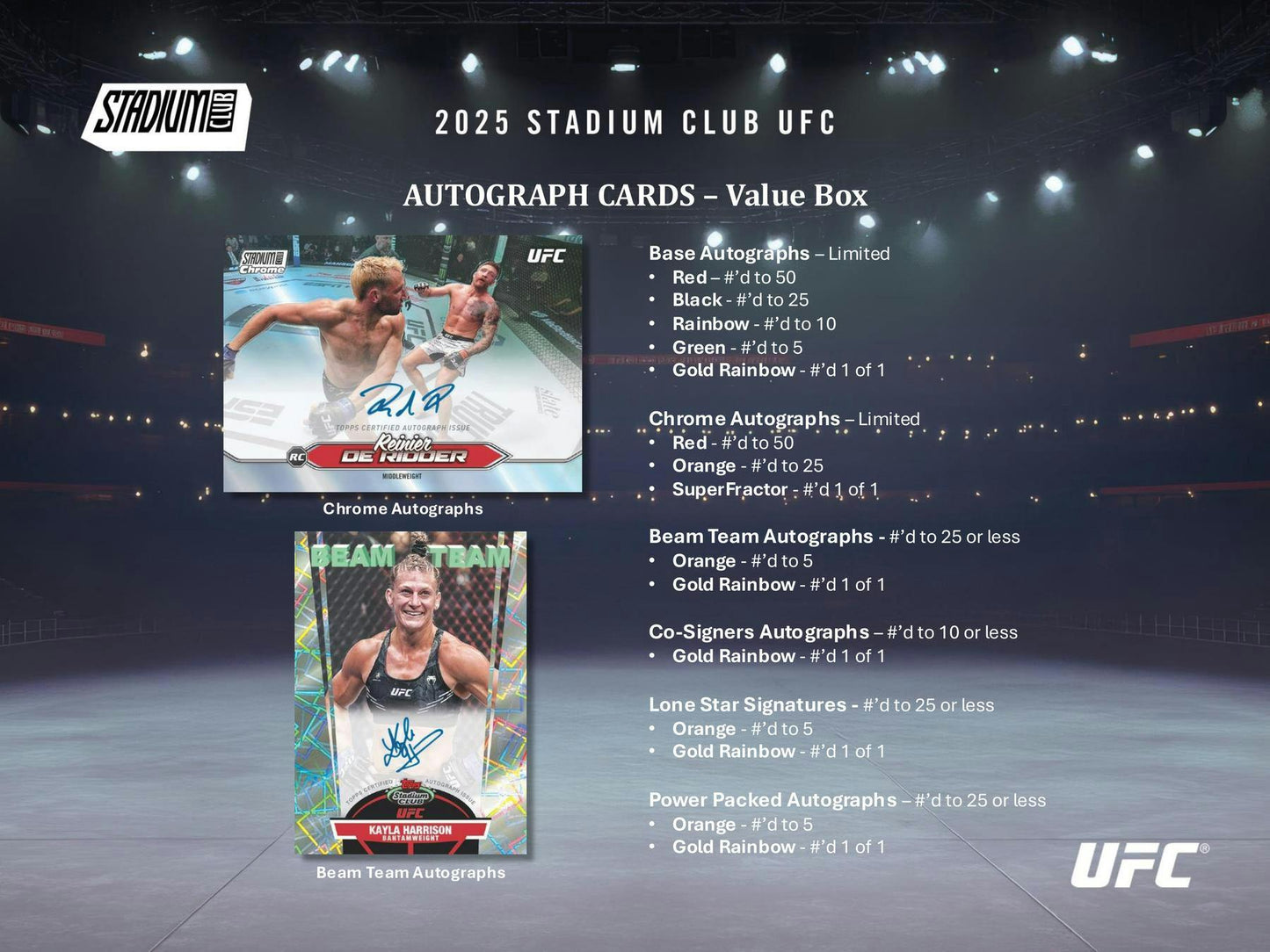 2025 Topps Stadium Club UFC 6 - Pack Blaster Box | Columbia Sports Cards - Columbia Hobby - Sports Card Boxes - Toploaders - Card Savers