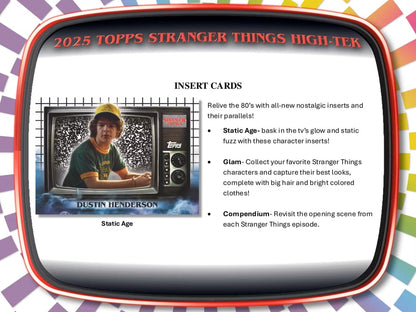 2025 Topps Stranger Things High Tek Hobby Box - Columbia Hobby - Sports Card Boxes - Toploaders - Card Savers