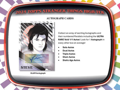 2025 Topps Stranger Things High Tek Hobby Box - Columbia Hobby - Sports Card Boxes - Toploaders - Card Savers