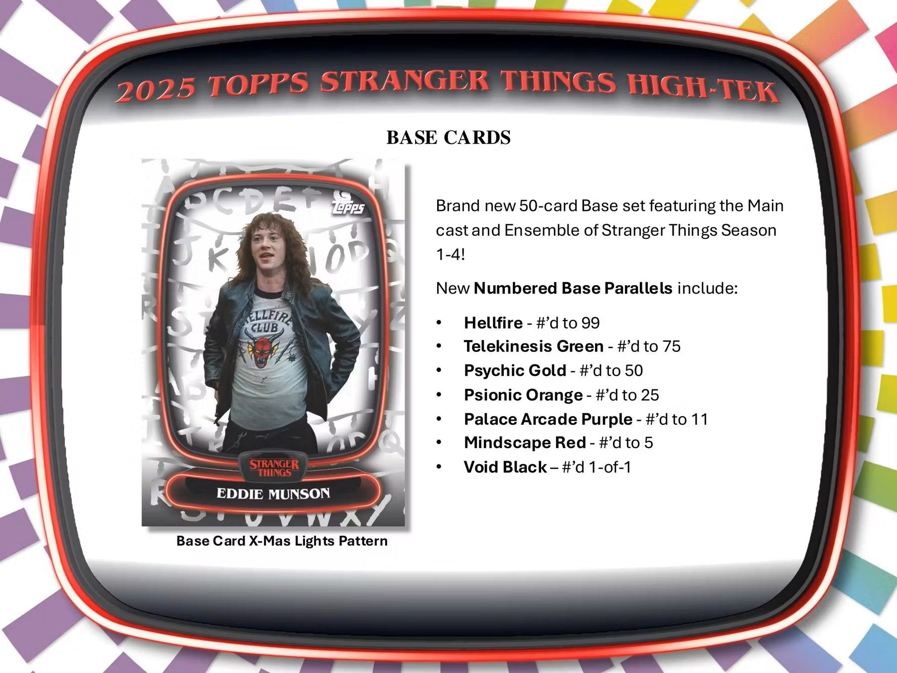 2025 Topps Stranger Things High Tek Hobby Box - Columbia Hobby - Sports Card Boxes - Toploaders - Card Savers