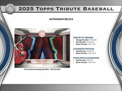 2025 Topps Tribute Baseball Hobby Box - Columbia Hobby - Sports Card Boxes - Toploaders - Card Savers