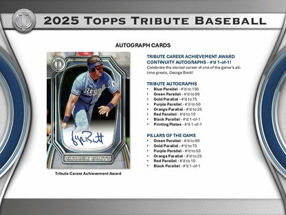 2025 Topps Tribute Baseball Hobby Box - Columbia Hobby - Sports Card Boxes - Toploaders - Card Savers