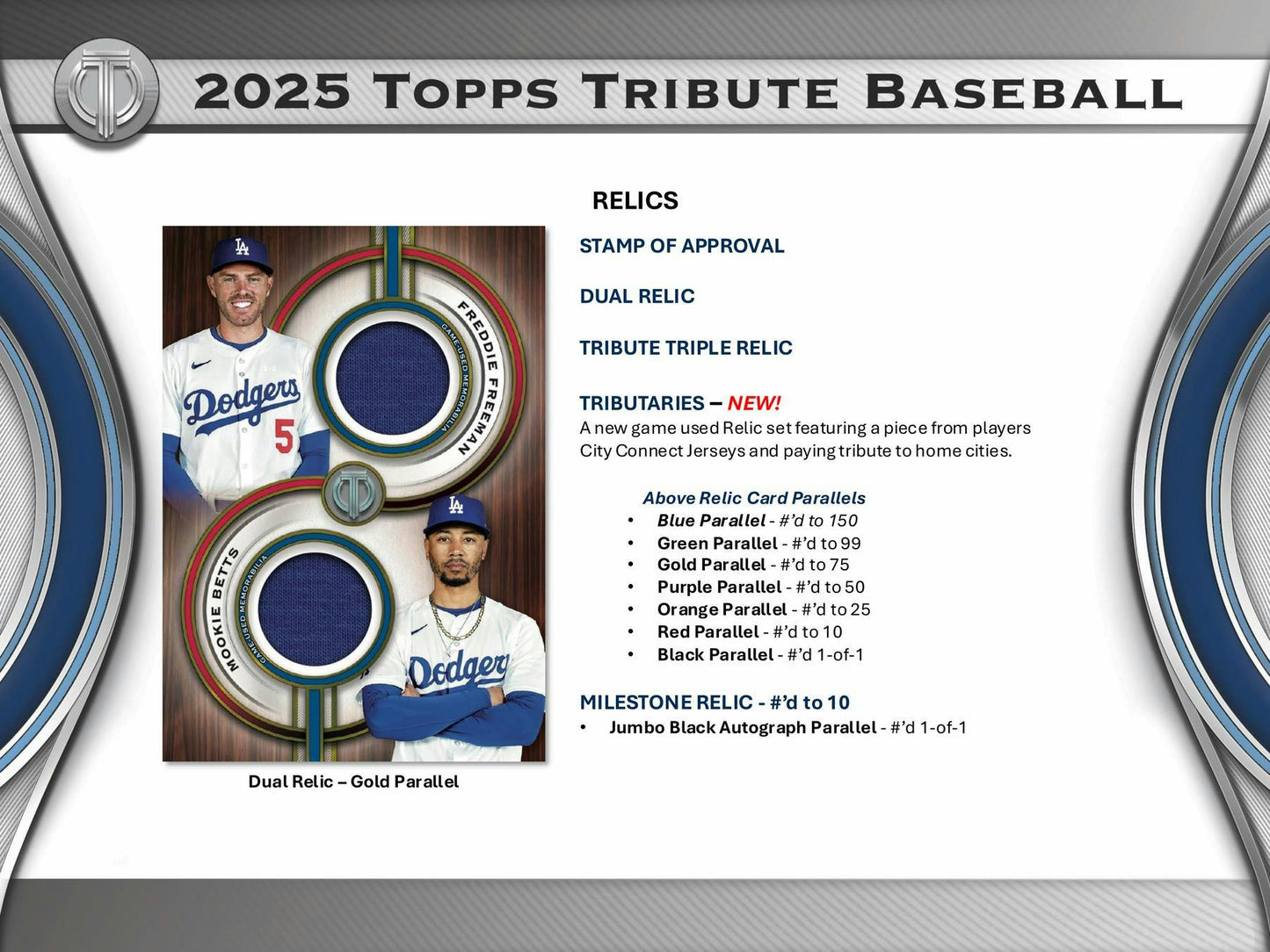 2025 Topps Tribute Baseball Hobby Box - Columbia Hobby - Sports Card Boxes - Toploaders - Card Savers