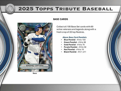 2025 Topps Tribute Baseball Hobby Box - Columbia Hobby - Sports Card Boxes - Toploaders - Card Savers